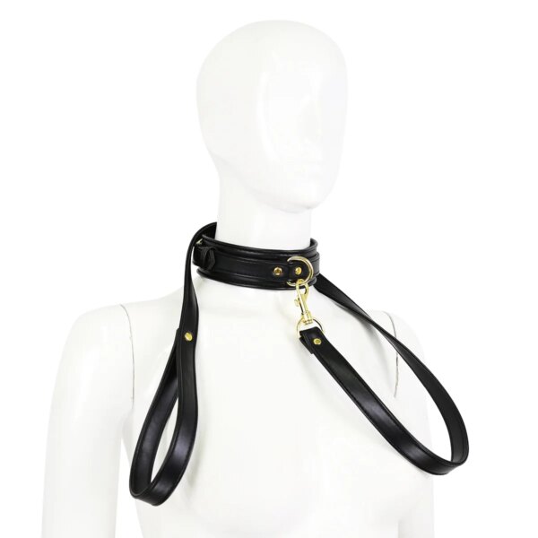 BDSM Products Bondage PU Leather Collar With Leash  Erotic Sex Toys  Restraint Fetish Adult Games Sex Toys For Couples