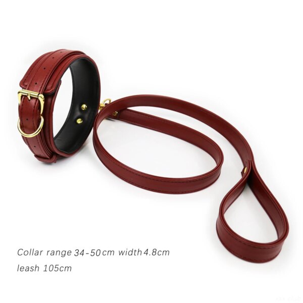 BDSM Products Bondage PU Leather Collar With Leash  Erotic Sex Toys  Restraint Fetish Adult Games Sex Toys For Couples