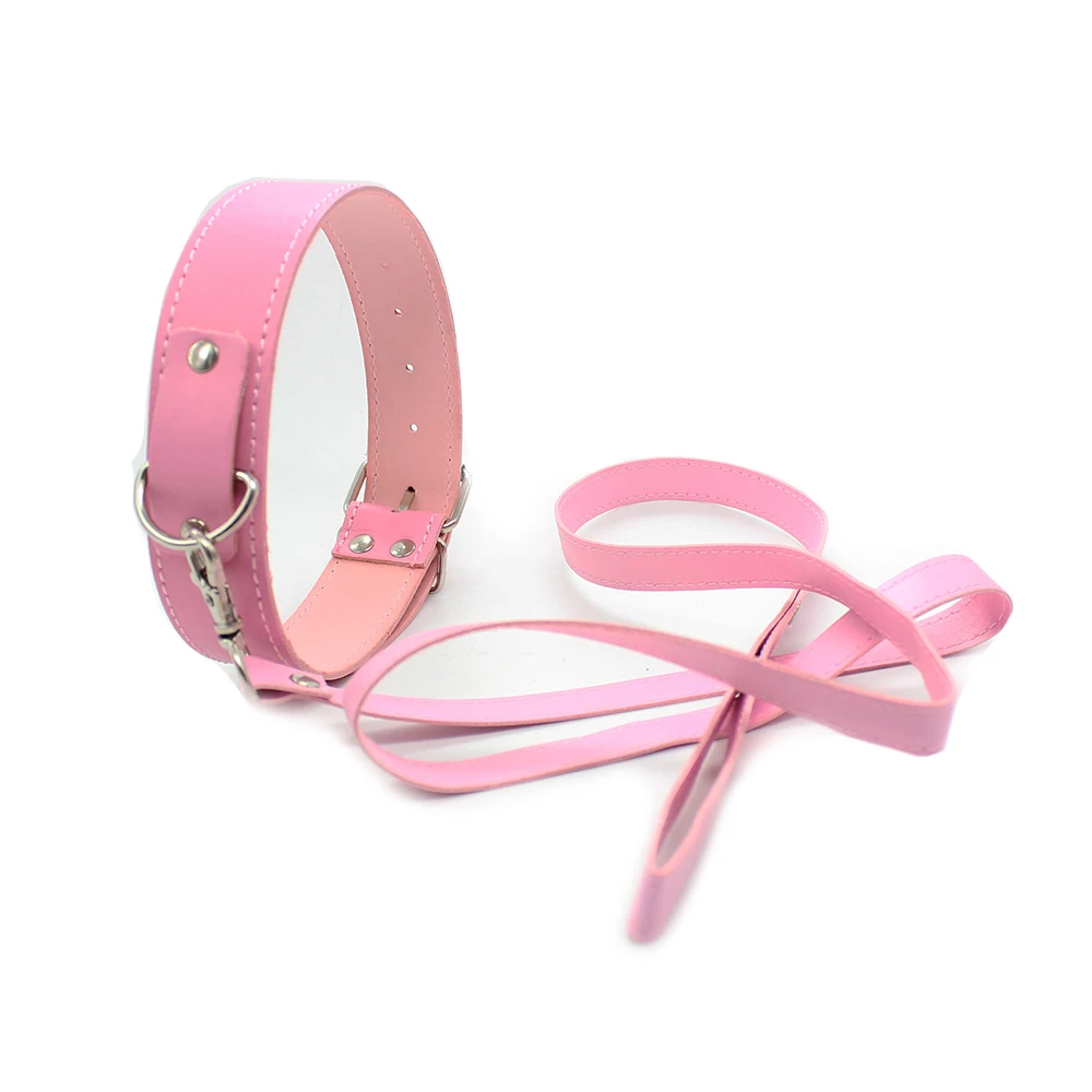 BDSM Bondage Sex Collar With Leash PU Leather Fetish Slave Harness Choker Necklace SM Collar Restraints Sex Toys For Adults