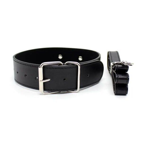 BDSM Bondage Sex Collar With Leash PU Leather Fetish Slave Harness Choker Necklace SM Collar Restraints Sex Toys For Adults
