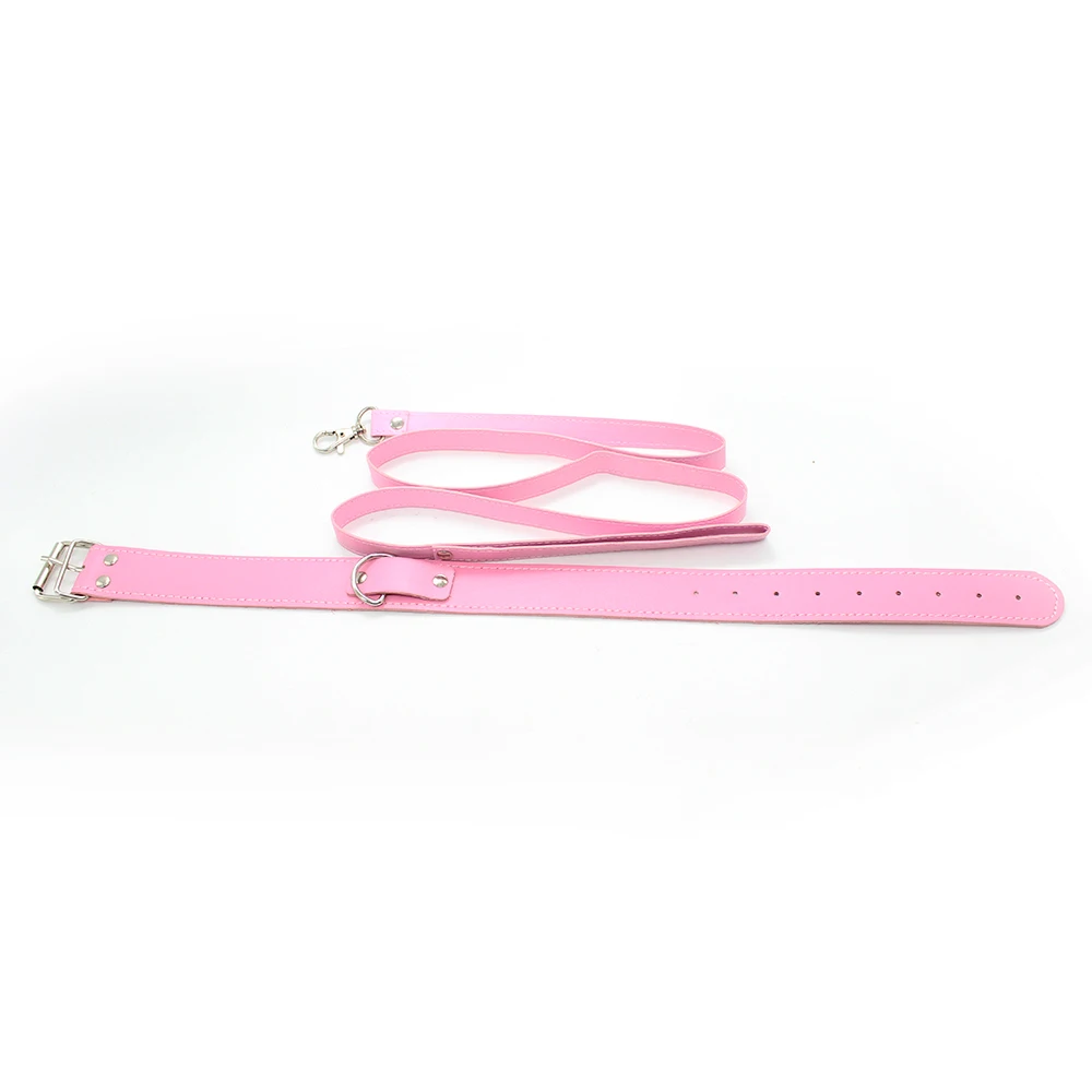 BDSM Bondage Sex Collar With Leash PU Leather Fetish Slave Harness Choker Necklace SM Collar Restraints Sex Toys For Adults
