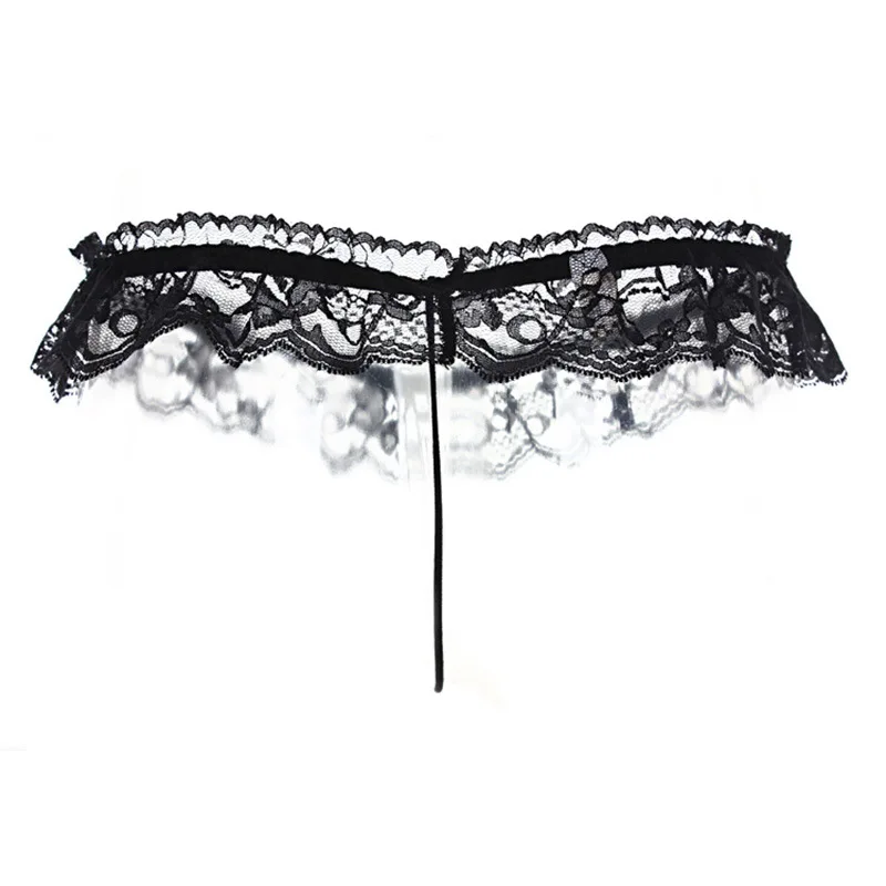 Women Sexy Lace Panties Open Crotch Thong G-Strings with Pearl Massage Bead Crotchless Erotic Underwear for Sex Lingerie Toys Women Sexy Lace Panties Open Crotch Thong G-Strings with Pearl Massage Bead Crotchless Erotic Underwear for Sex Lingerie Toys