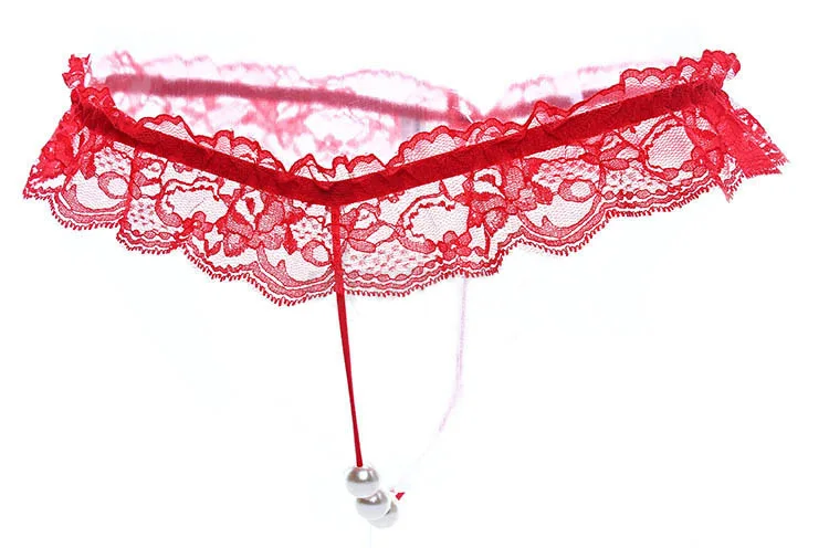 Women Sexy Lace Panties Open Crotch Thong G-Strings with Pearl Massage Bead Crotchless Erotic Underwear for Sex Lingerie Toys Women Sexy Lace Panties Open Crotch Thong G-Strings with Pearl Massage Bead Crotchless Erotic Underwear for Sex Lingerie Toys