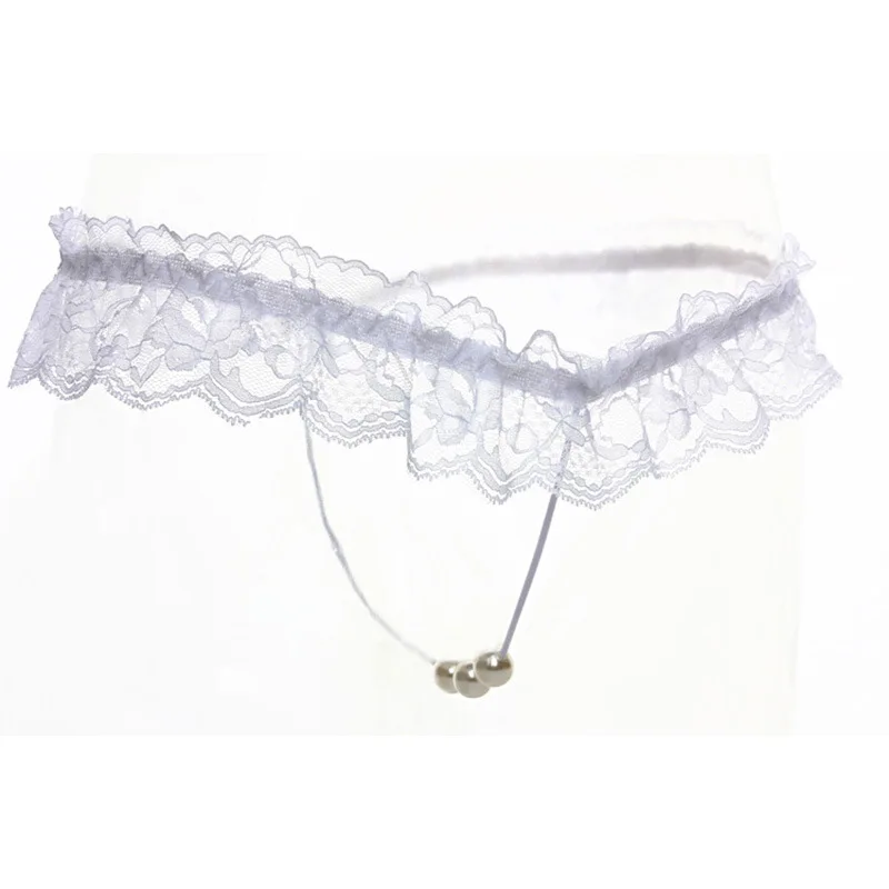Women Sexy Lace Panties Open Crotch Thong G-Strings with Pearl Massage Bead Crotchless Erotic Underwear for Sex Lingerie Toys Women Sexy Lace Panties Open Crotch Thong G-Strings with Pearl Massage Bead Crotchless Erotic Underwear for Sex Lingerie Toys