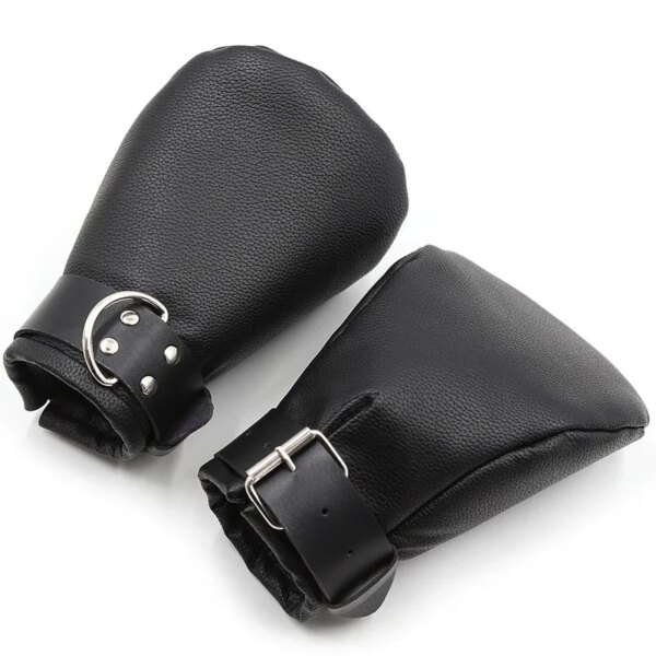 Dog Gloves Dog Paw Print Padded Fist Mitts BDSM Bondage PU Leather Gloves Fetish Adult Role Play Sex Toys For Women