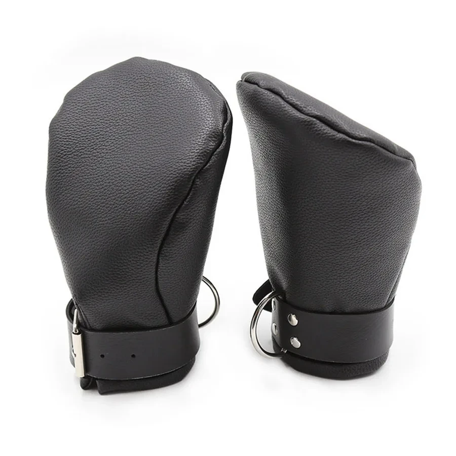 Puppy Play Dog Gloves Dog Paw Print Padded Fist Mitts BDSM Bondage PU Leather Gloves Fetish Adult Role Play Sex Toys For Women