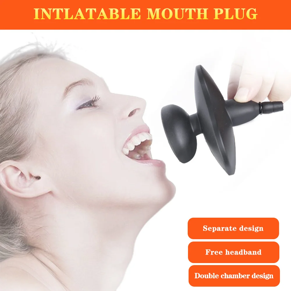 Huge Inflatable Silicone Mouth Gag Restraint Slave Bondage Open Mouth Ball BDSM Gag Couples Adult Games Sex Toys For Woman Men