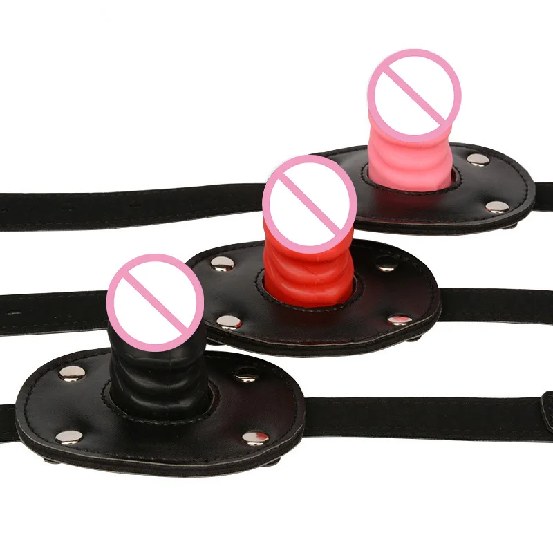 Adult Game Erotic Toys Strap On Penis Open Mouth Oral Dildo Gag Fetish Bdsm Bondage Restraints Play Slave Sex Toys For Couples