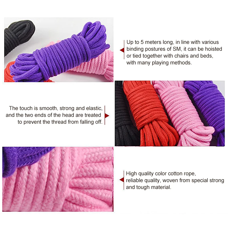 5m/10m/20m Slave BDSM Bondage Rope Cotton Body Harness Binding Ropes Restraint Erotic Roleplay Sex Toys for Couples Adult Games