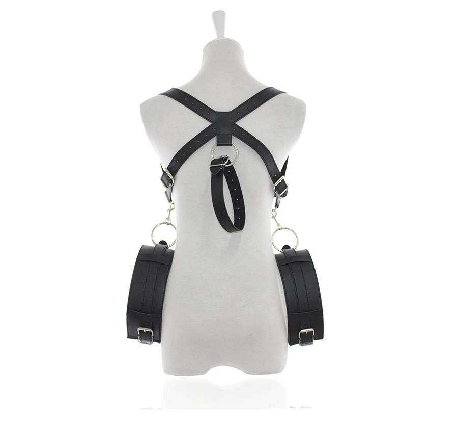 BDSM Thigh Sling Spreader,Leg Open Restraint Bondage Harness with Handcuffs,Sex Position Aid,Sexy Costumes