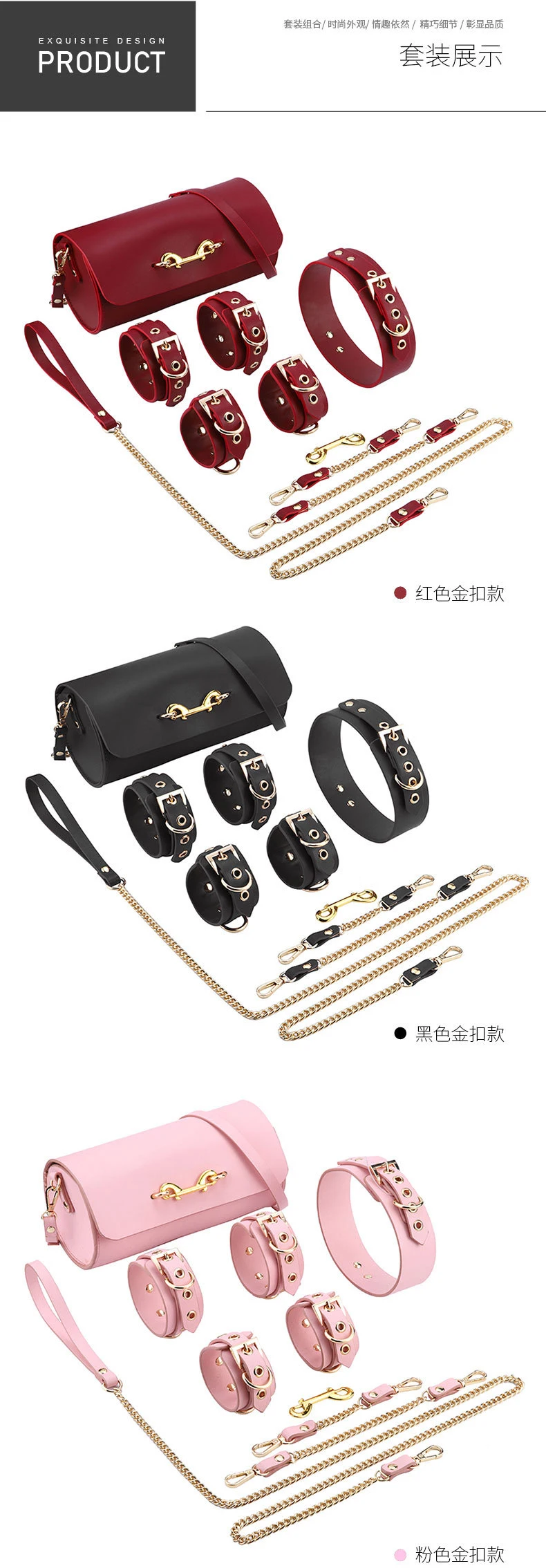 Thierry Sex Couple Genuine Leather Bdsm Bondage Set Restraints Collars Ankle Cuff Handcuffs Sex Toys For Women Adult Games