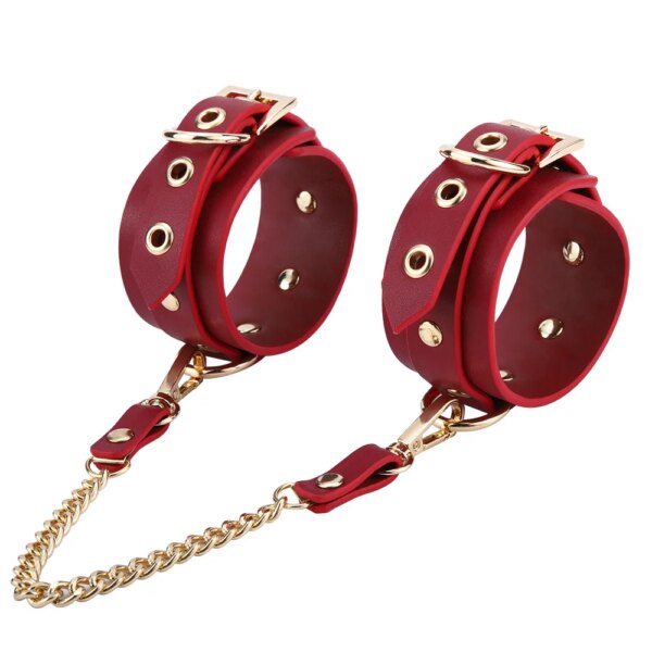 Sex Couple Genuine Leather Bdsm Bondage Set Restraints Collars Ankle Cuff Handcuffs Sex Toys For Women Adult Games
