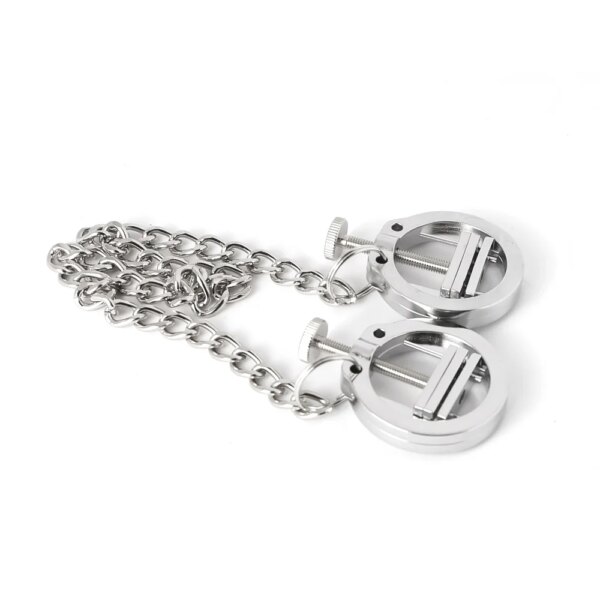 New Adjustable Women Alloy With Chain Nipple Clips BDSM Play Erotic Breast Clamps Bondage Restraints Adult Games Fetish Sex Toys