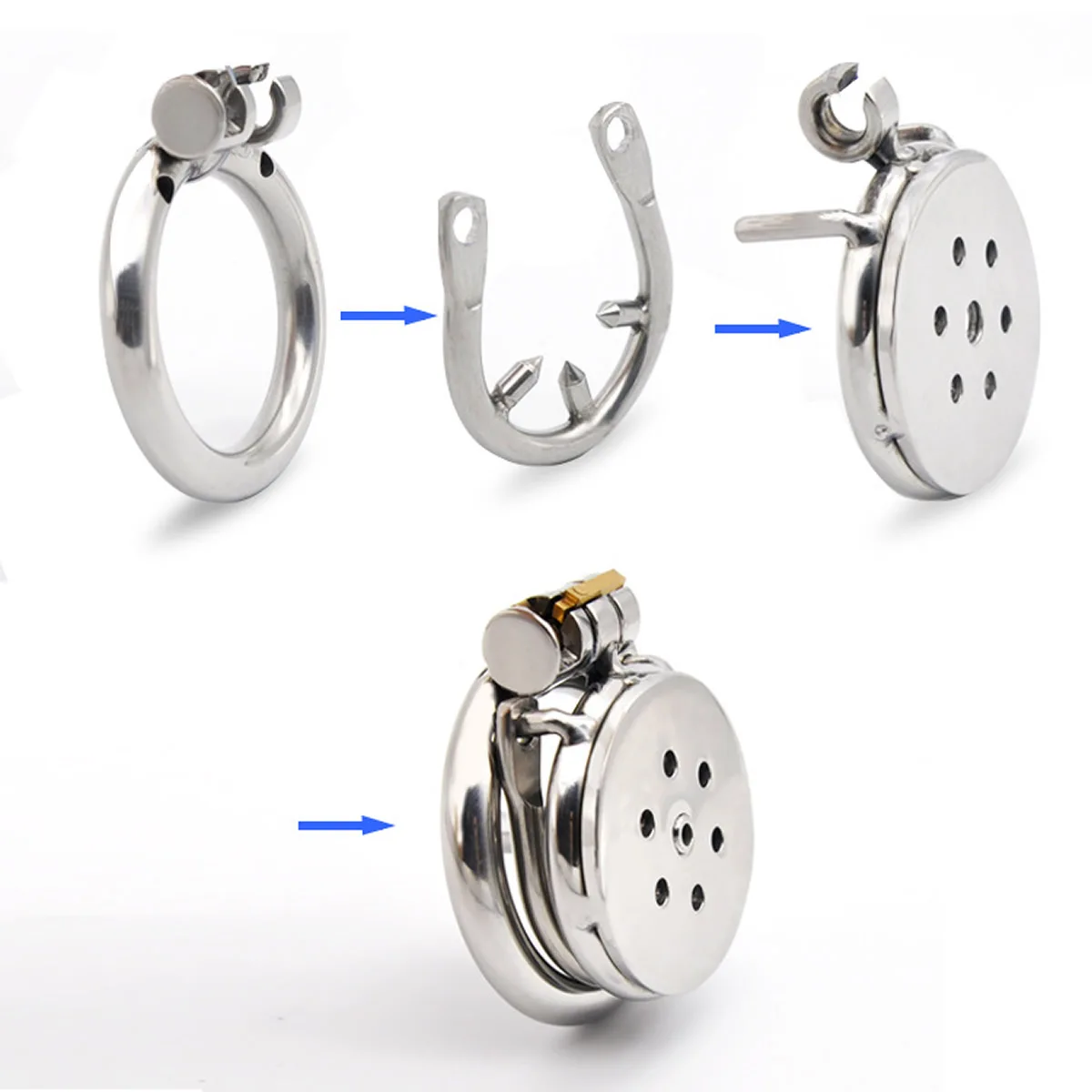 Male Slave Super Mini Chastity Cage Stainless Steel Chastity Device Penis Cage Cock Ring With Lock Sex Toys For Men BDSM Sissy
