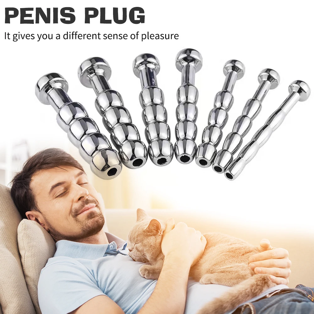 Male Stainless Steel Urethral Plug Urethral Dildo Sounding Penis Plug Urethra Stimulate Dilator Masturbation Rod Sex Toy for Men