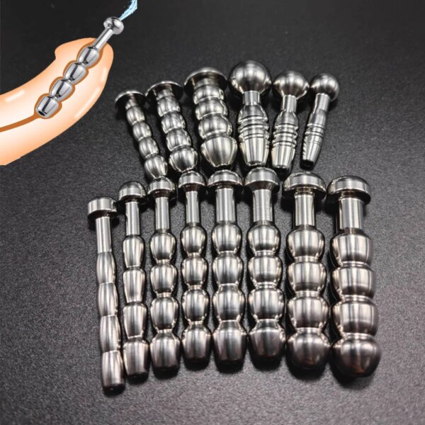 Male Stainless Steel Urethral Plug Urethral Dildo Sounding Penis Plug Urethra Stimulate Dilator Masturbation Rod Sex Toy for Men