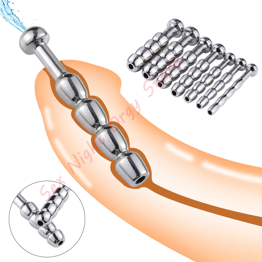 Male Stainless Steel Urethral Plug Urethral Dildo Sounding Penis Plug Urethra Stimulate Dilator Masturbation Rod Sex Toy for Men