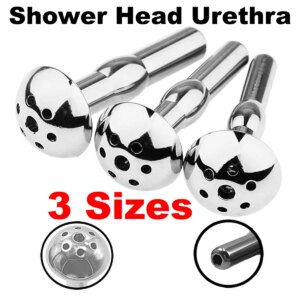 3 Size Shower Head Metal Urethral Catheter Male Urethral Dilator Hollow Penis Plug Stimulation Sounding Masturbator Sex Toys Men