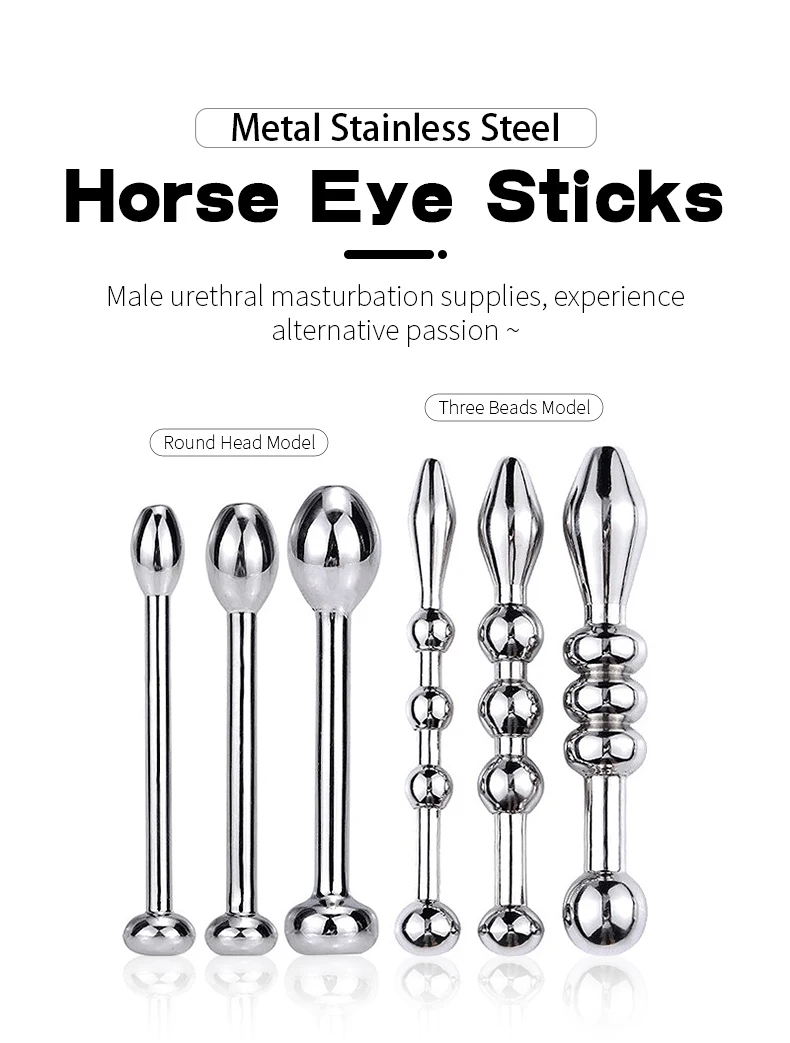 Metal Urethral Catheter Male Stainless Steel Horse Eye Urethral Plug Penis Headers Masturbator Adult SM Urethran Expander