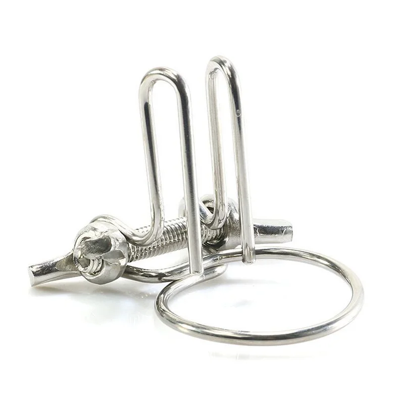 Male Horse Eye Urethra Expander with Elastic Clamp Urethral Locking Ring Glans Rod Penis Plug Urethral Dilators