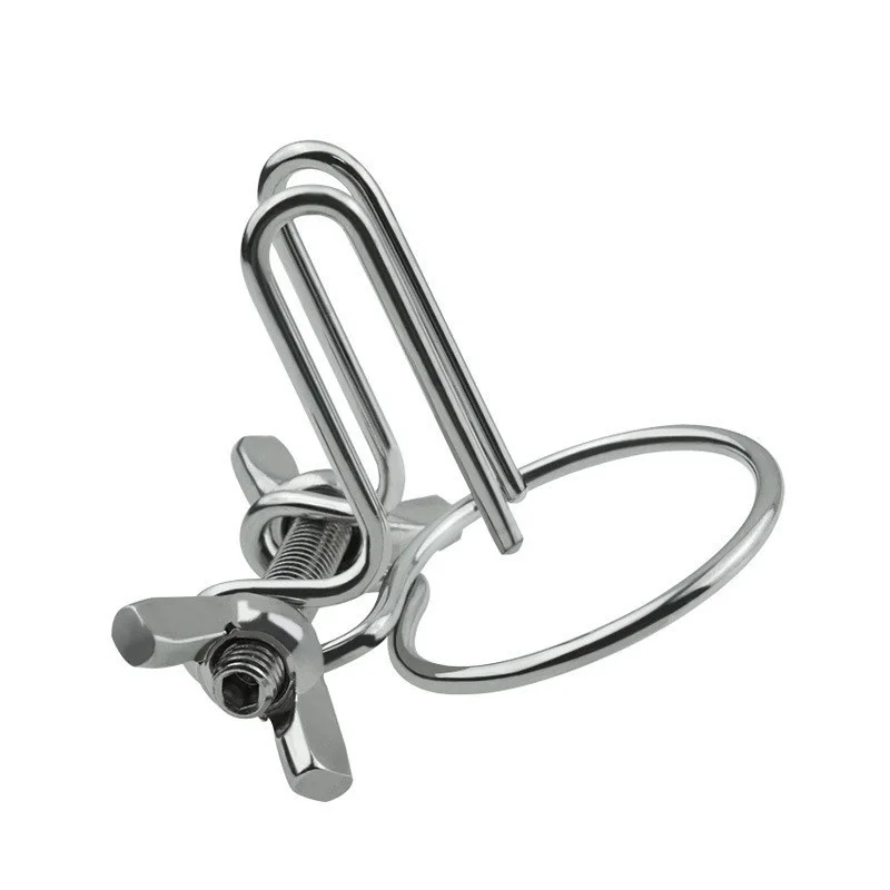 Male Horse Eye Urethra Expander with Elastic Clamp Urethral Locking Ring Glans Rod Penis Plug Urethral Dilators