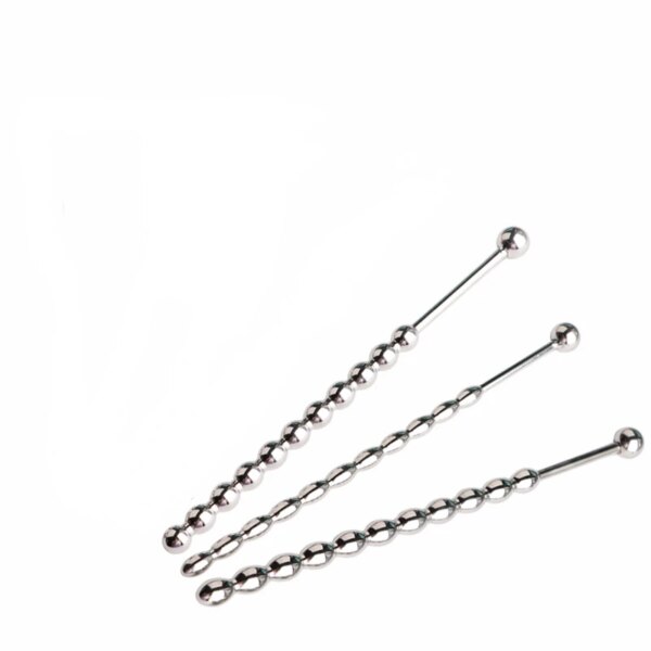 Gourd shape Metal Beads Penis Plug Stainless Steel Urethral Catheter Urethra Dilation Sounding Sex Toy Beaded Insert Rods