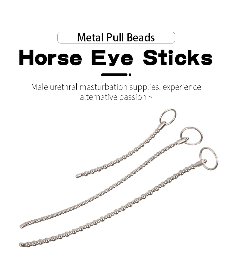 Runyu Stainless Steel Urethra Pull Beads Horse Eye Stick Massager SM Urethral Catheter Metal Penis Plug Male Adult Stimulator