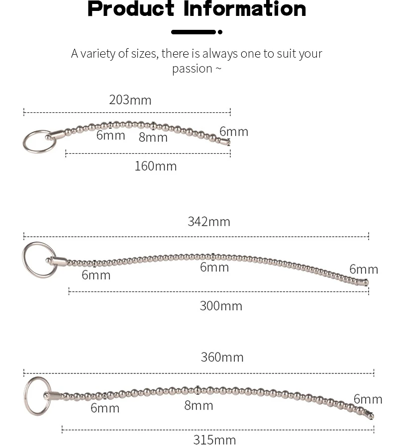 Runyu Stainless Steel Urethra Pull Beads Horse Eye Stick Massager SM Urethral Catheter Metal Penis Plug Male Adult Stimulator
