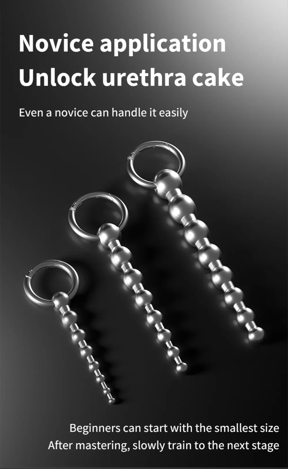 Stainless Steel Beads Penis Plug Dilator Gradient Size Urethral Catheter Stimulator Male Masturbation Adult Toys Metal Sounding