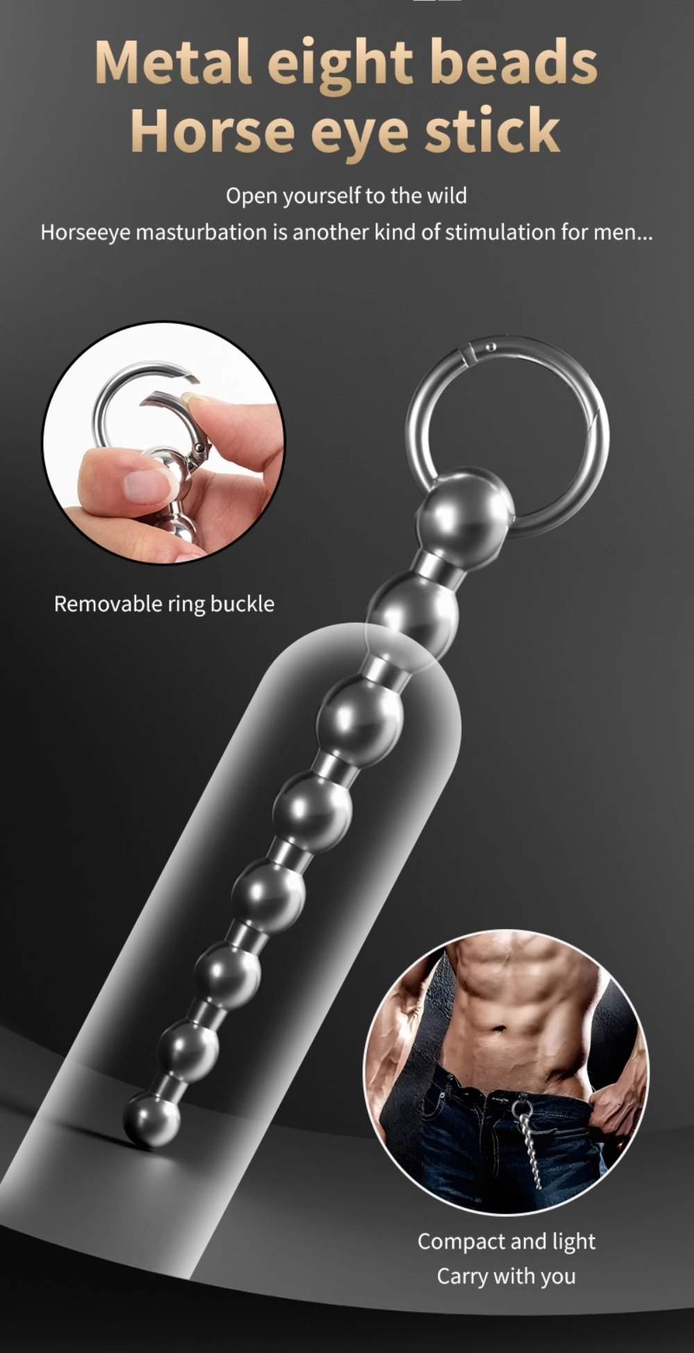 Stainless Steel Beads Penis Plug Dilator Gradient Size Urethral Catheter Stimulator Male Masturbation Adult Toys Metal Sounding