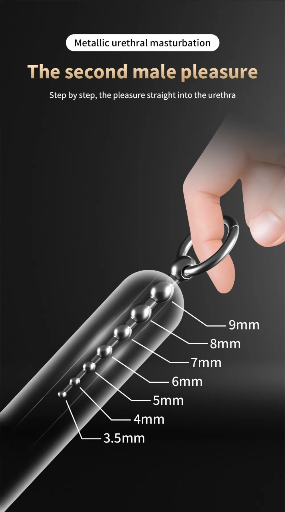 Stainless Steel Beads Penis Plug Dilator Gradient Size Urethral Catheter Stimulator Male Masturbation Adult Toys Metal Sounding