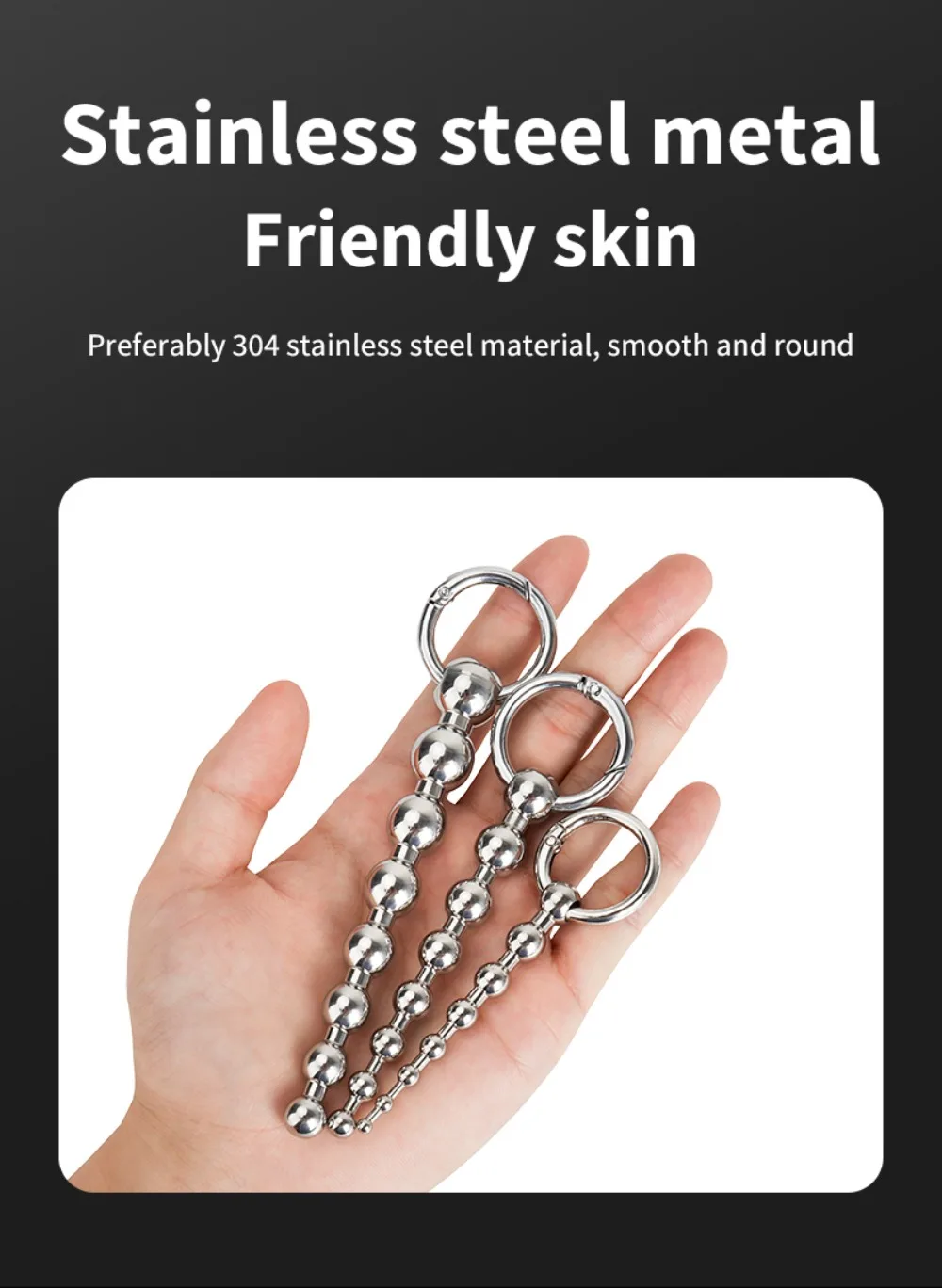 Stainless Steel Beads Penis Plug Dilator Gradient Size Urethral Catheter Stimulator Male Masturbation Adult Toys Metal Sounding