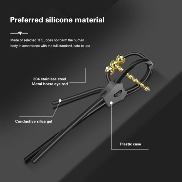 Electric Shock Penis Plug Male Horse Eye Stick Ball Urethral Rod Gay Masturbation Delayed Ejaculation Sex Toys for Man Extended