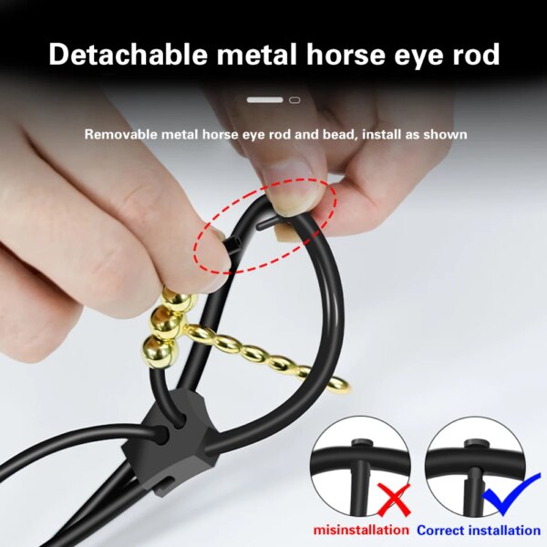 Electric Shock Penis Plug Male Horse Eye Stick Ball Urethral Rod Gay Masturbation Delayed Ejaculation Sex Toys for Man Extended