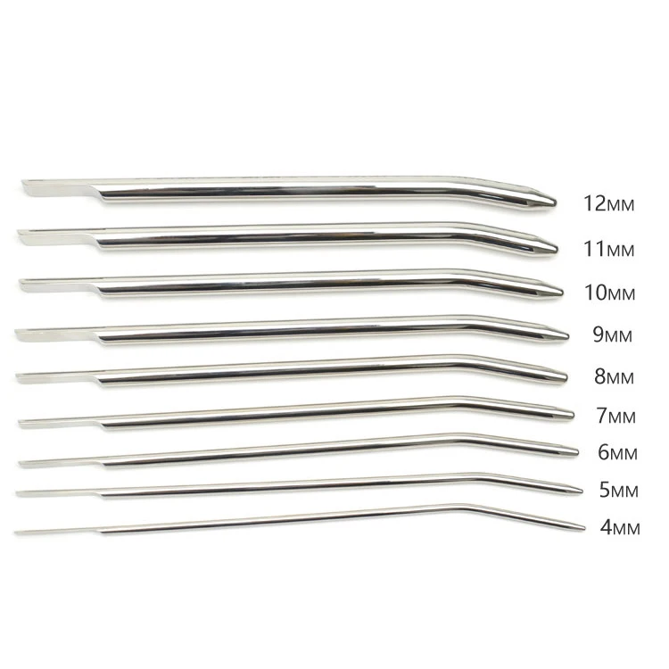 9 Size Arc Urethral Irritation Catheter Male Stainless Steel Penis Plug Dilator Sounding Stretching Rod Adult Erotic Sex Toy Men