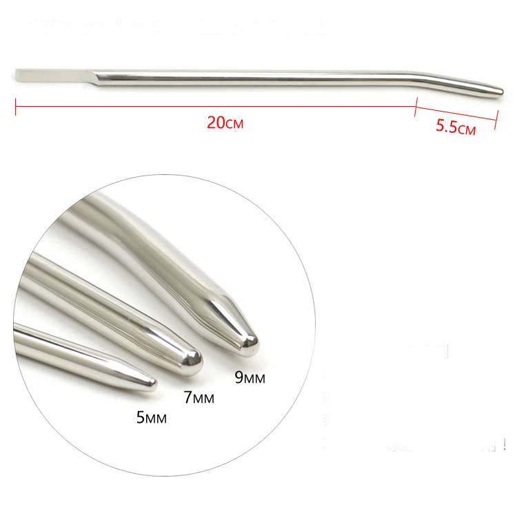 9 Size Arc Urethral Irritation Catheter Male Stainless Steel Penis Plug Dilator Sounding Stretching Rod Adult Erotic Sex Toy Men