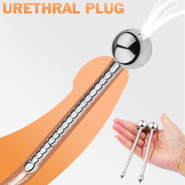 Male Stainless Steel Urethral Plug Sex Shop Hollow Penis Plug Urethra Stimulate Dilator Male Masturbator Erotic Sex Toys For Men