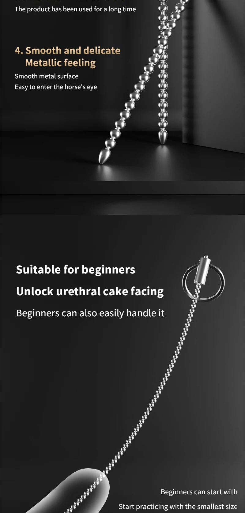 Stainless Steel Urethral Pull Beads Sounding Massager SM Insert Catheter Metal Penis Plug Male Adult Stimulator Sex Toys for Men