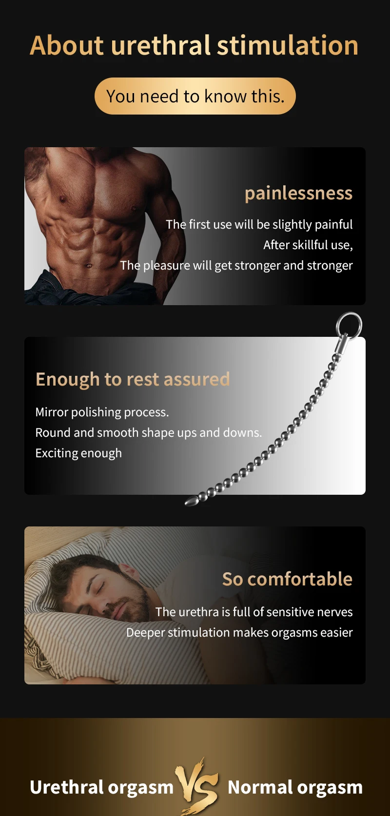 Stainless Steel Urethral Pull Beads Sounding Massager SM Insert Catheter Metal Penis Plug Male Adult Stimulator Sex Toys for Men