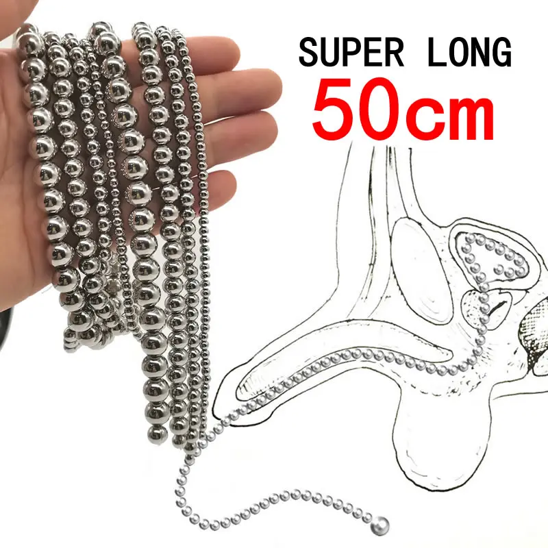 30/50cm Super Long Stainless Steel Urethral Sounds Dilators Smooth Beads sex Toys ejaculation dick toy penis plug catheter Sound