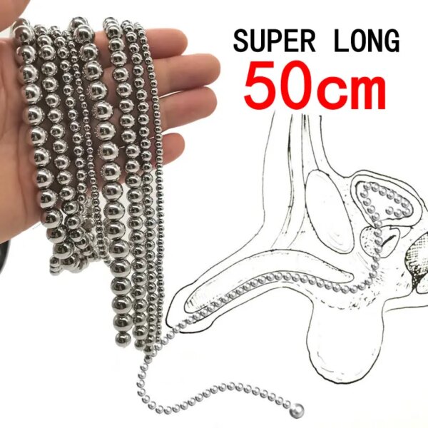 30/50cm Super Long Stainless Steel Urethral Sounds Dilators Smooth Beads sex Toys ejaculation dick toy penis plug catheter Sound