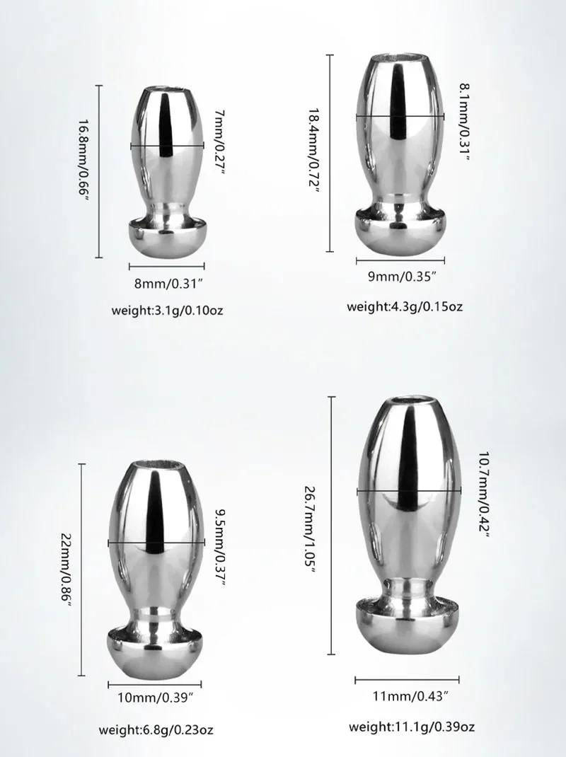 5 Size Male Urethral Dilator Penis Plug Metal Hollow Urethral Catheter Sounding Stimulation Adult Products Sex Toys For Men 18+
