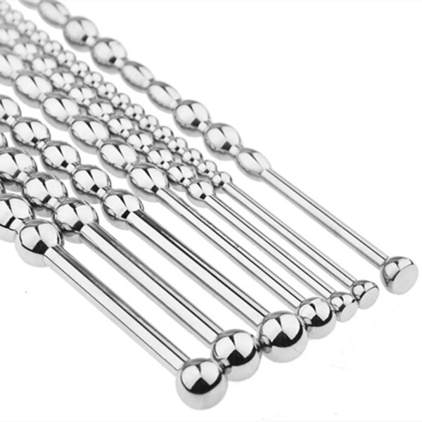 Metal Penis Plug Horse Eye Stimulation Stainless Steel Beads Massage Urethral Dilator Wand Sex Toy For Men Masturbation 6-10 mm