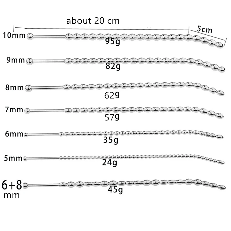 Metal Penis Plug Horse Eye Stimulation Stainless Steel Beads Massage Urethral Dilator Wand Sex Toy For Men Masturbation 6-10 mm Metal Penis Plug Horse Eye Stimulation Stainless Steel Beads Massage Urethral Dilator Wand Sex Toy For Men Masturbation 6-10 mm