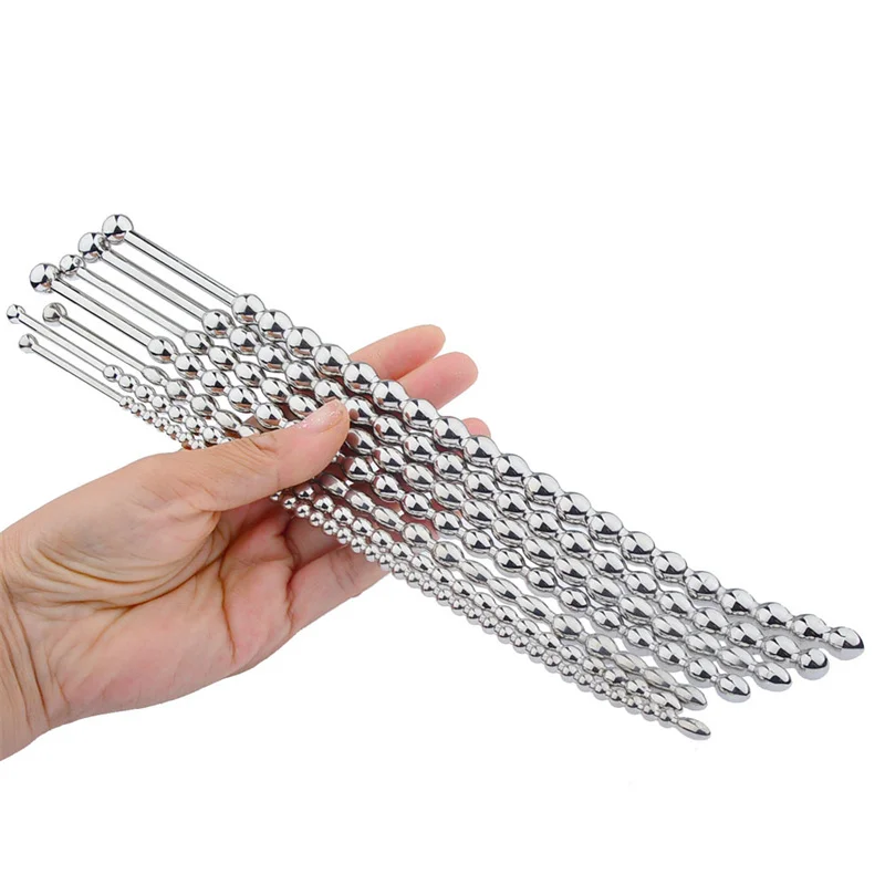 Metal Penis Plug Horse Eye Stimulation Stainless Steel Beads Massage Urethral Dilator Wand Sex Toy For Men Masturbation 6-10 mm Metal Penis Plug Horse Eye Stimulation Stainless Steel Beads Massage Urethral Dilator Wand Sex Toy For Men Masturbation 6-10 mm