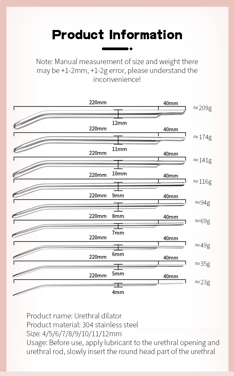 Adult Sex Toys For Men Penis Plug Stretching Male Private Goods Smooth Head Stainless Steel Catheters Urethral Sounds Dilators