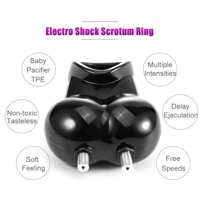 Electro Shock Glans Trainer Massage Cup,Testicle Electrostimulation Cock Penis Extender Scrotum Bind Sleeve,BDSM Sex Toy for Men