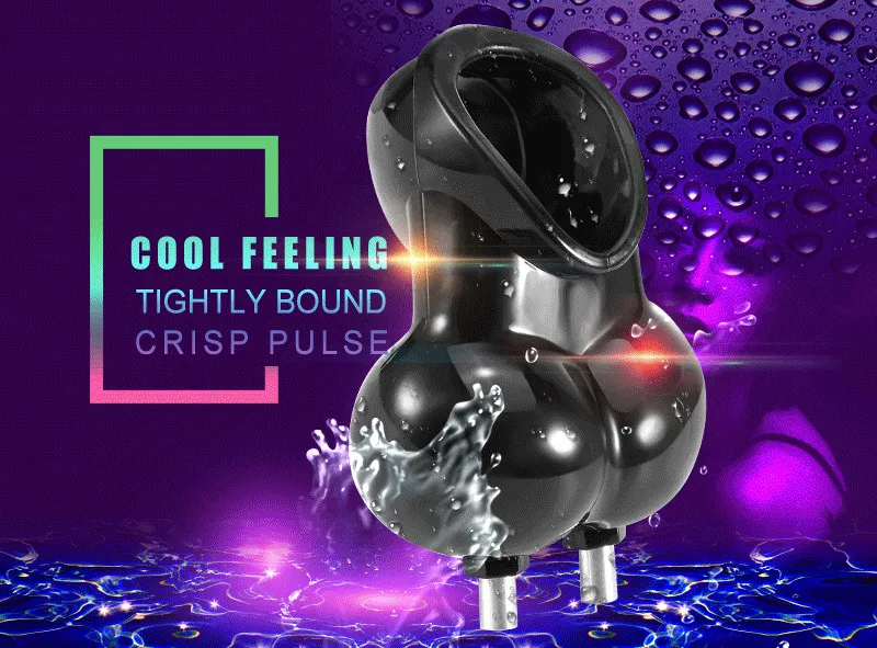 Electro Shock Glans Trainer Massage Cup,Testicle Electrostimulation Cock Penis Extender Scrotum Bind Sleeve,BDSM Sex Toy for Men