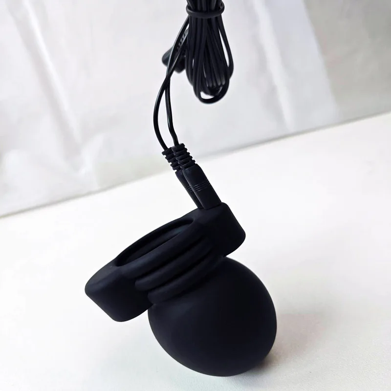 Electro Shock Glans Trainer Massage Cup,Testicle Electrostimulation Cock Penis Extender Scrotum Bind Sleeve,BDSM Sex Toy for Men