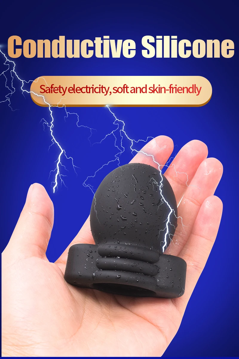 Electro Shock Glans Trainer Massage Cup,Testicle Electrostimulation Cock Penis Extender Scrotum Bind Sleeve,BDSM Sex Toy for Men